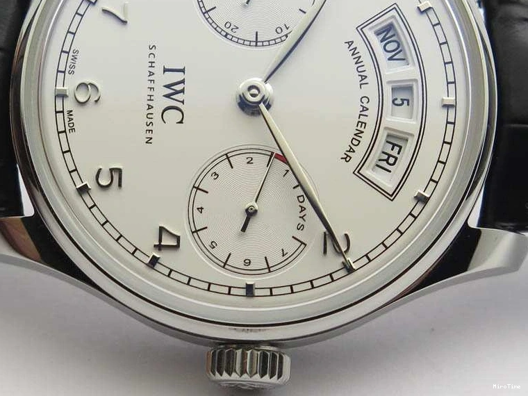 MIROTIME 0421 SportInspired Portuguese Real PR Real Annual Calendar IW503501 YLF 1:1 Best Edition White Dial On Leather Strap A 7241